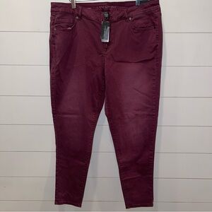 Lane Bryant Women's Plum Maroon Skinny Stretch Jeans Womens Size 20 NWT